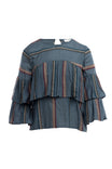 Multi-stripe Embroidered Blouse