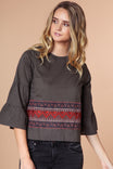 Embroidered Waist Blouse