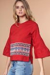 Embroidered Waist Blouse