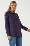 Long Sleeve Half Placket Collared Shirt