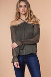Off Shoulder Embroidery Blouse