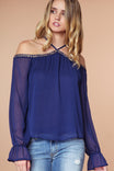 Off Shoulder Embroidery Blouse