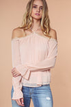 Off Shoulder Embroidery Blouse