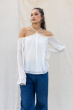 Off Shoulder Embroidery Blouse