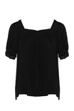 Smocking Detail Square Neck Top