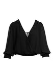 Crop Smocking Band Surplice Top