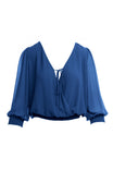 Crop Smocking Band Surplice Top