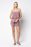 Strappy Short Pleated Romper - SU