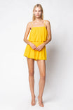 Strappy Short Pleated Romper - SU
