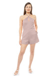 Knot Detail Halter Romper