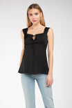 Tank Square Neck Lace Trim Top