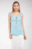 Tank Square Neck Lace Trim Top