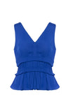 V-neck Double Tiered Waist Sleeveless Top