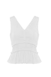 V-neck Double Tiered Waist Sleeveless Top
