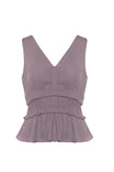 V-neck Double Tiered Waist Sleeveless Top