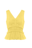 V-neck Double Tiered Waist Sleeveless Top