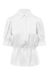 Elbow Sleeve Blouse With Half Placket
