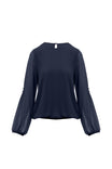 Long Fold Over Sleeves Blouse