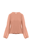 Long Fold Over Sleeves Blouse
