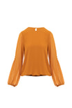 Long Fold Over Sleeves Blouse