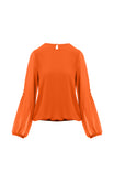 Long Fold Over Sleeves Blouse