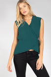 Cap Sleeve Blouse With Frills At Front Wrap