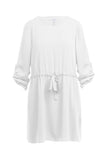 Elbow Sleeve Mini Shift Short Dress