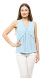 Sleeveless Top With Fills At Seams