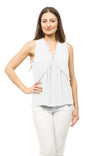 Sleeveless Top With Fills At Seams