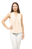 Sleeveless Top With Fills At Seams