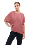Dolman Sleeve Blouse With Drawstring Sleeve
