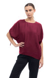 Dolman Sleeve Blouse With Drawstring Sleeve