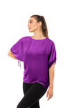 Dolman Sleeve Blouse With Drawstring Sleeve
