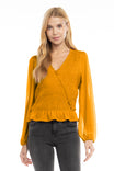 Smocked Surplice Blouse