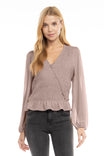 Smocked Surplice Blouse