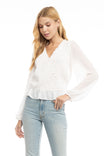 Smocked Surplice Blouse