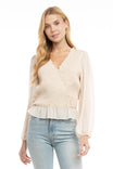 Smocked Surplice Blouse