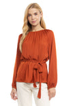 Long Sleeve Satin Blouse