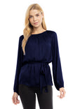 Long Sleeve Satin Blouse