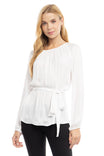 Long Sleeve Satin Blouse