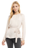 Long Sleeve Satin Blouse