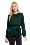Long Sleeve Satin Blouse
