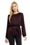 Long Sleeve Satin Blouse