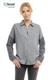 Tencel™ Color Block Button Down Shirt
