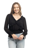 Long Sleeve Smocked Ruffle Blouse