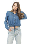Tencel™ Button Down Blouse With Drawstrings