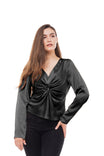 Hammer Satin Blouse With Twist Detail