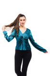 Hammer Satin Blouse With Twist Detail