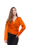 Hammer Satin Blouse With Twist Detail
