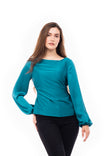 Satin Ruched Side Cut Out Blouse